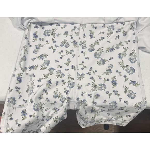 Sage Collective Size S White/ Blue Floral Racerback Fit & Flare Active Dress - Picture 4 of 12